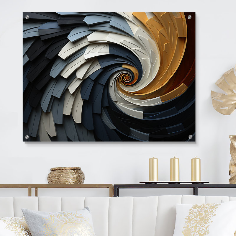 «Geometric Spiral III - Abstract Spirals», art mural en acrylique, H 12 po x l 20 po
