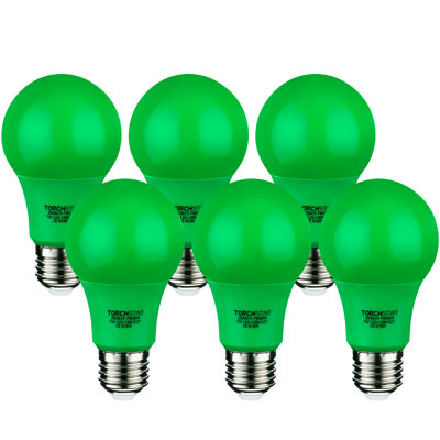 7W Green Led A19 Coloured Light Bulb, E26/E27 Base, For Independence Day, Veterans Day, Christmas, Holiday