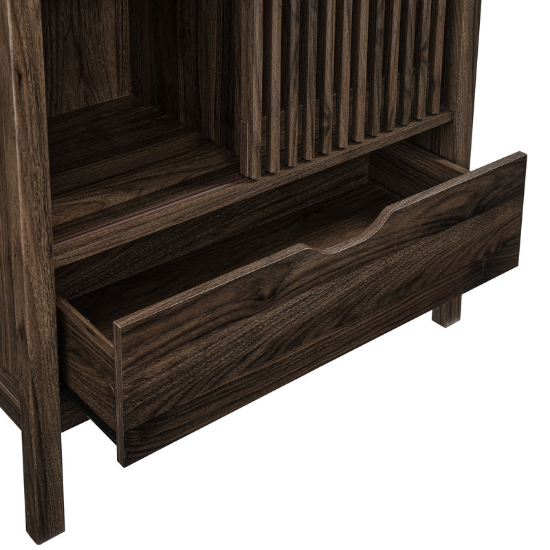 Vaughn 71" Arched Storage Display Cabinet, Walnut