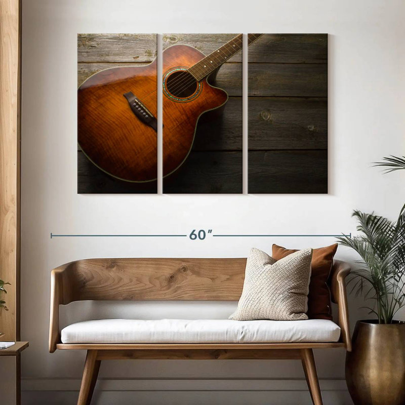 Abarca Rustic Acoustic Guitar, 32" H x 50" W
