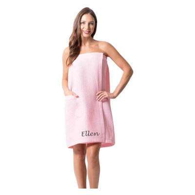 Personalized Spa Towel Wrap For Women- Soft & Absorbent Waffle Body Wrap- Custom Bath Wrap Towels With Embroidered Name