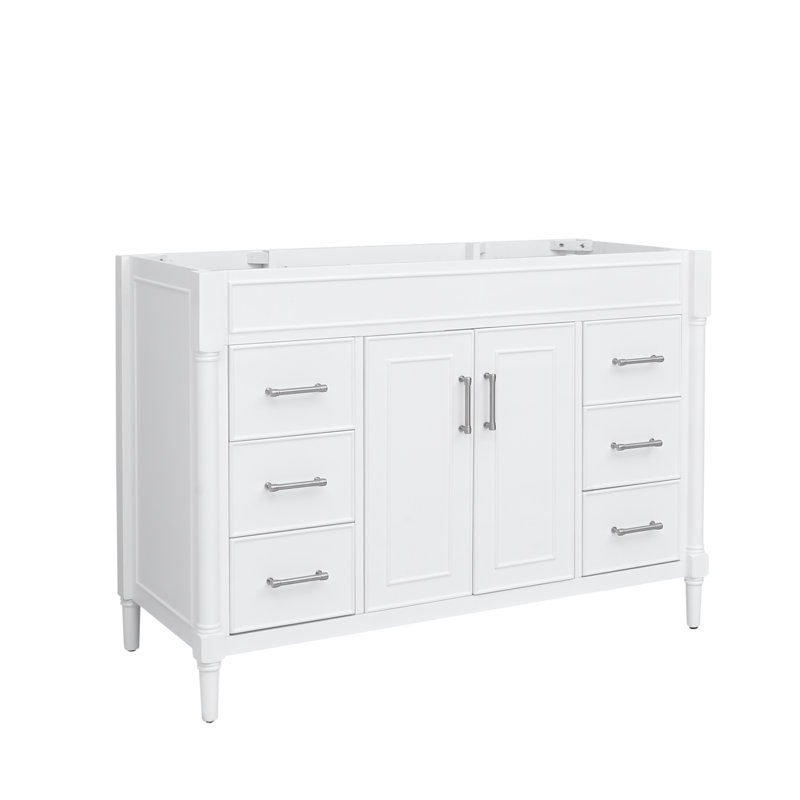 Base de meuble-lavabo simple 48 po Addison seulement, Blanc