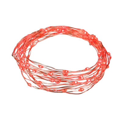 100ct Red LED Micro Fairy Lights - 20ft Copper Wire