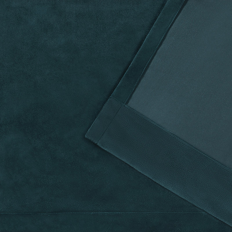 Cambra Velvet Semi-Sheer Grommet Curtain Panels, 54"W x 84"L, Teal