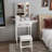 Small Makeup Vanity Set with LED Mirror & Stool-393462894