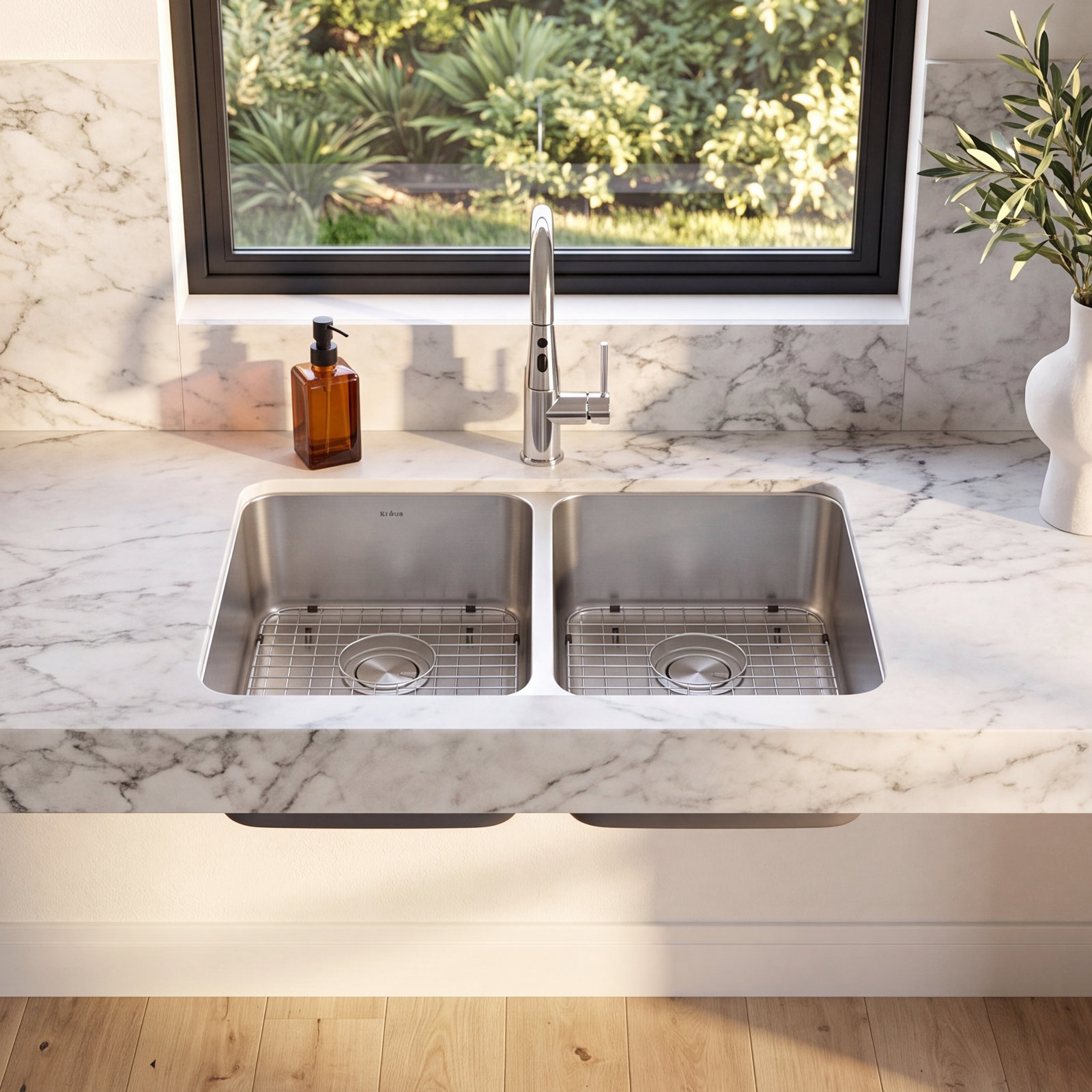 Dex™ Series 33" Undermount Double Bowl Sink