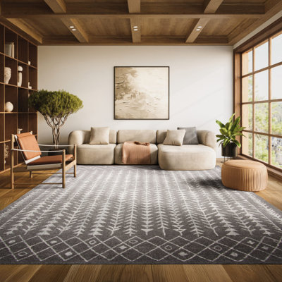 Tapis gris foncé / ivoire Renshaw