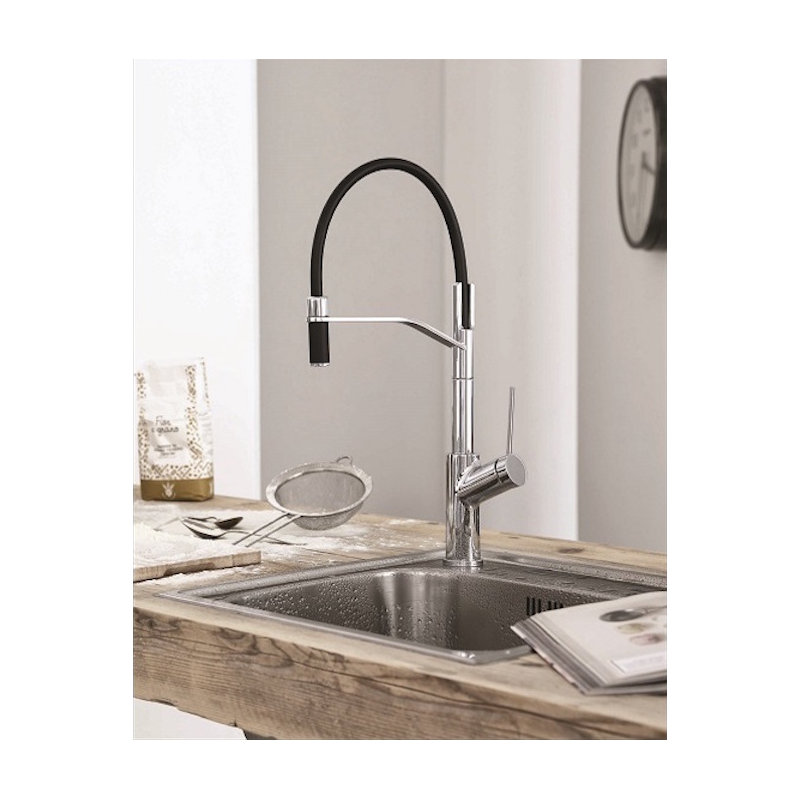 Viva Pro Mono Pull Out Single Handle Kitchen Faucet with Accessories, Chrome