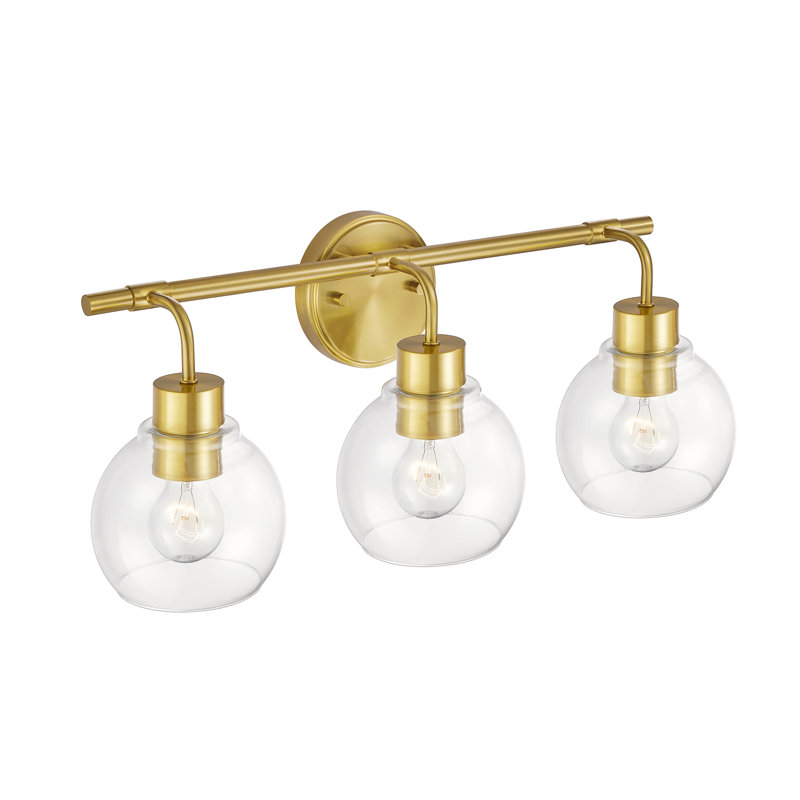 Northglenn Modern Dimmable Bathroom Vanity Light, Antique Brass, 3 Lights