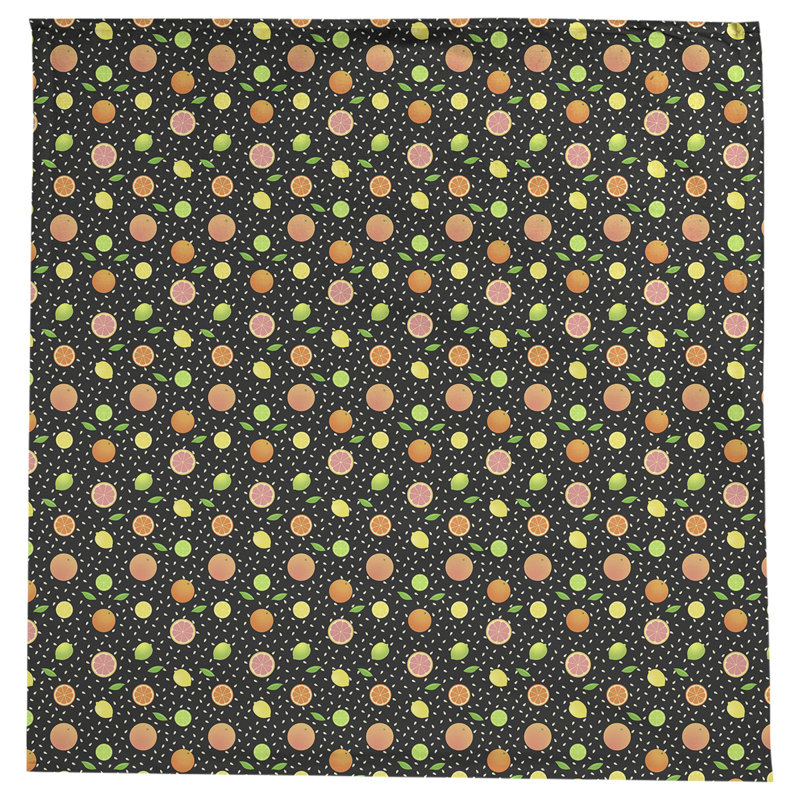 Leffel Fruit Pattern Tablecloth, Black