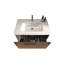 Meuble-lavabo 24 po en noyer rayé avec lavabo en céramique blanche