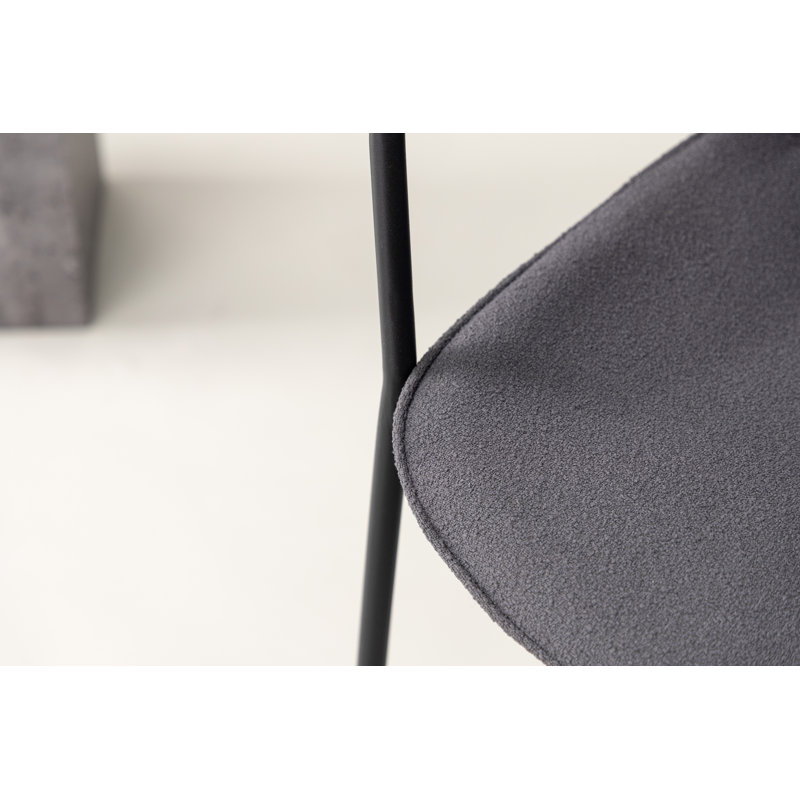Fernandes 45cm H Upholstered Metal Armchair, Dark Grey