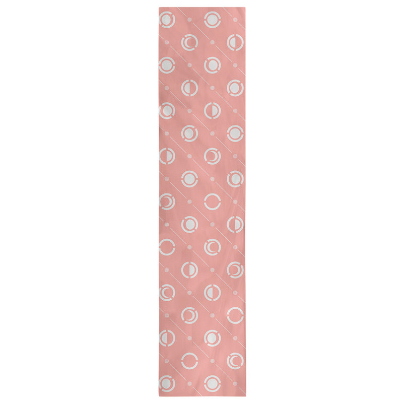 Classic Moon Phases Table Runner, 16" x 90", Light Red/White