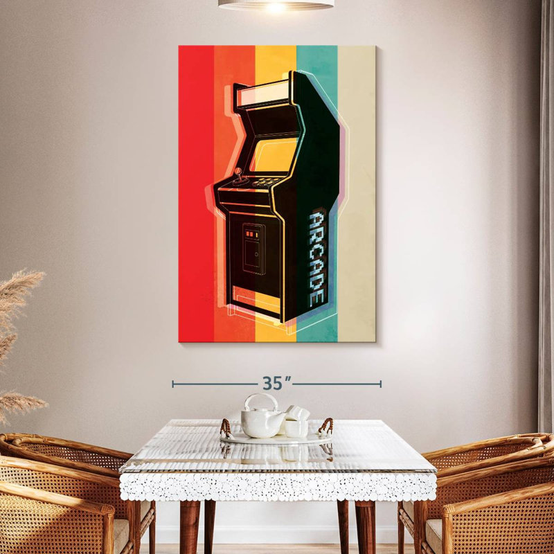 " Retro Arcade " Print, 51" H x 34" W x 1.25" D