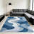 Blue Haze Wave Abstract carpet-easy to clean, machine-washable, soft and comfortable; suitable for door mats, kitchens, living rooms, bedrooms, corridors, and laundry areas. Easy to clean, durable carpet for home decoration.-1558017754