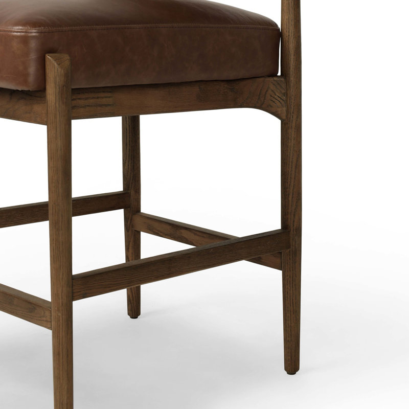 Jazelle Stool, Altair Sienna/Leather, Counter Stool (27" Seat Height)