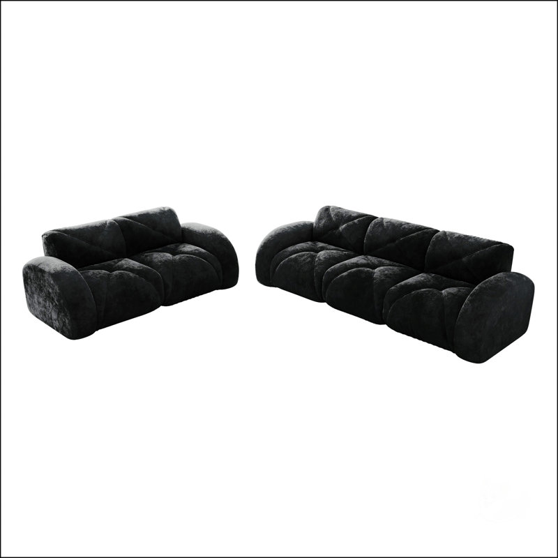 Ensemble de canapé avec canapé confortable surdimensionné, tissu de velours doux, éponge haute densité, aucun assemblage requis