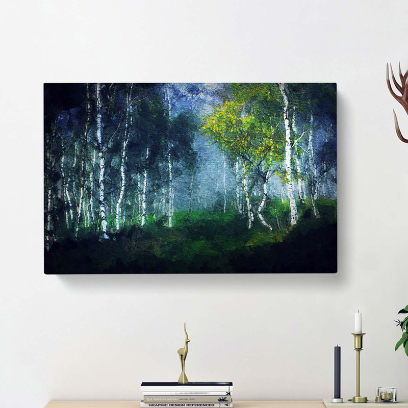 Wonderous Birch Tree Forest - Wrapped Canvas Painting, 35cm H x 50cm W x 3cm D