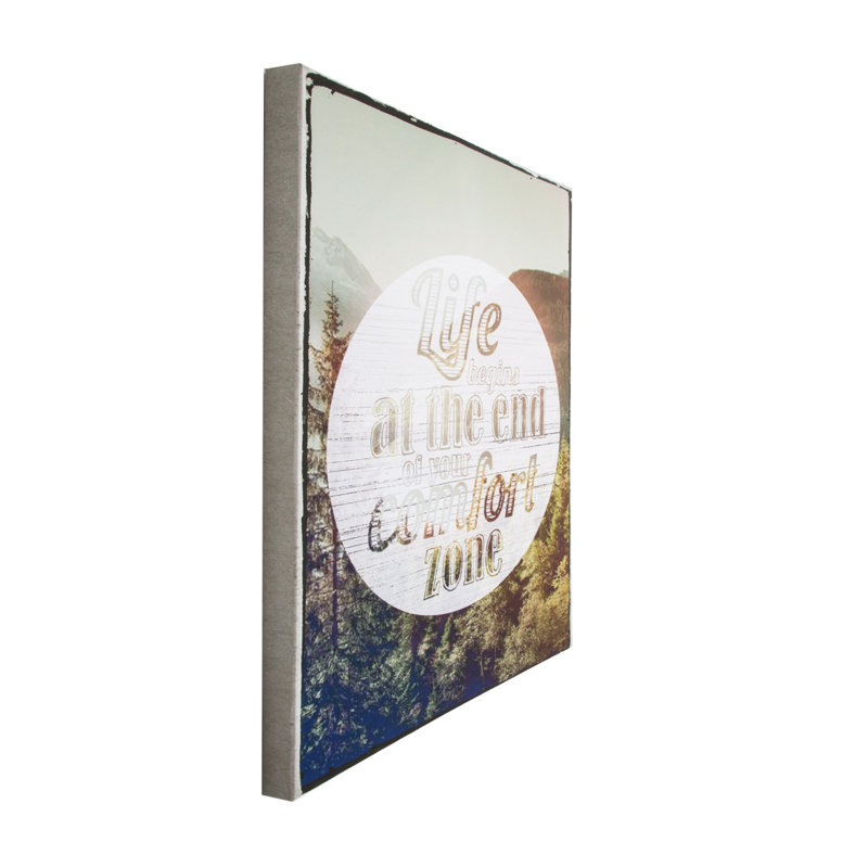 Art for the Home Life Begins Forest Scene Inspirational Saying Typography Canvas