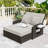 Outdoor 2-Person Recliner Chaise Lounge with Adjustable Backs, Cushions and Weatherproof Cover-2084687913-2084687919