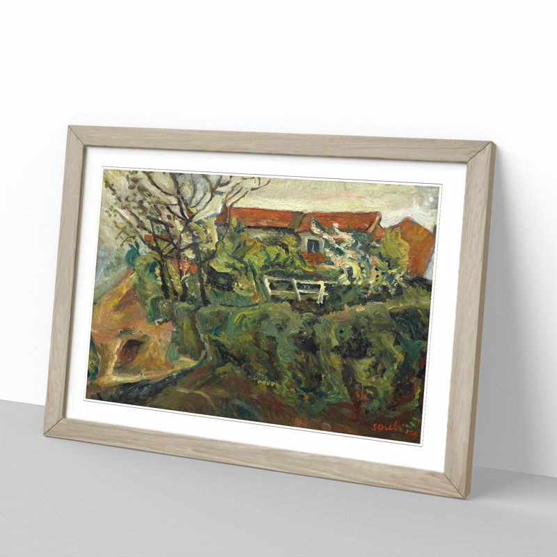 House in Landscape by Chaim Soutine - Picture Frame Painting, Oak Framed, 48cm H x 65cm W x 2cm D