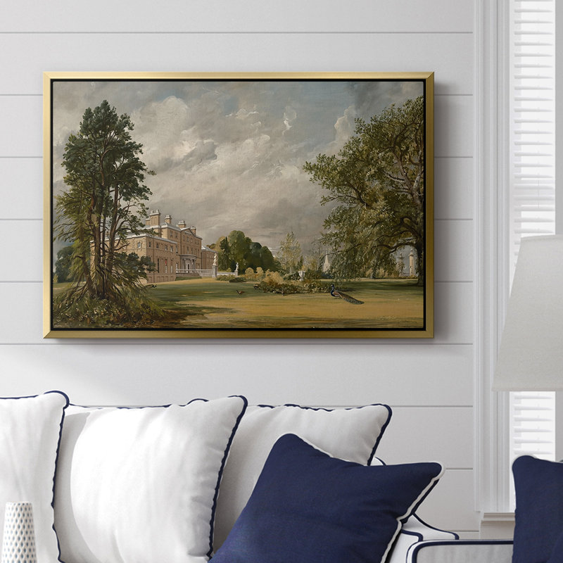 Malvern Hall, 1821 - John Constable, toile tendue avec châssis, 24 po x 36 po, Doré