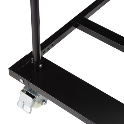 Folding Steel Table and Chair Transport Dolly, Removable Frame Moving Cart With 5 Inch Lockable Casters, Multi-Purpose Rolling Trolley For Warehouse, Hotel, Event And Office Furniture Transport, Black
