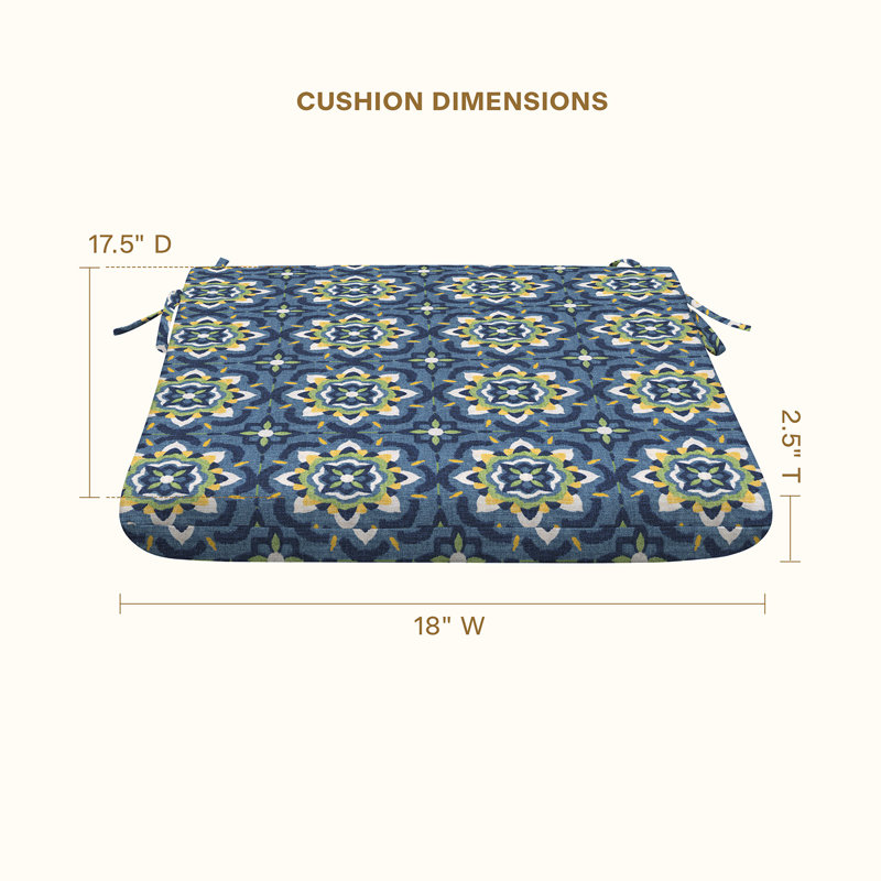 Coussin de siège universel, Carreau de Séville azur