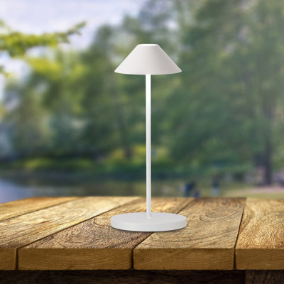 Lampe de table d'extérieur et sans fil 16 po 16 po, lampe de table à température de couleur réglable et rechargeable