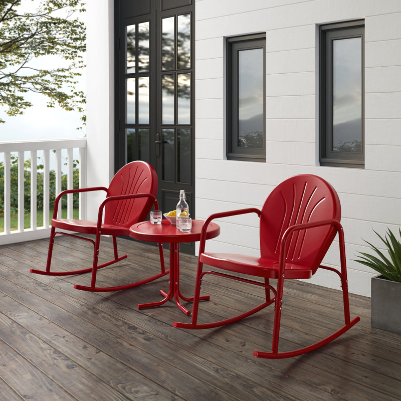 Burley 2 - Person Patio Conversation Set, Red