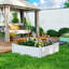 Lit de jardin surélevé en vinyle, boîte de jardin modulaire 3 x 3 x 1 pi, blanc-802593703