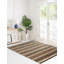 5x8 Multicolor Hand-Knotted Wool Harmonic Earth Tones Striped Modern Contemporary Carpet Rug