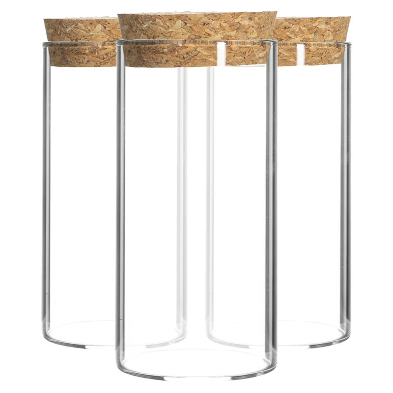 Argon Tableware - Glass Storage Jars with Cork Lids - 110ml - Set of 3