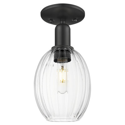 Downtown Urban - Cecil - 1 Light 6" Bulb Shade Semi-Flush Mount 