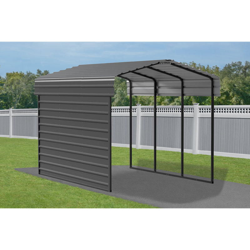 Charcoal Steel Carport Enclosure Kit for 7-9 ft Models