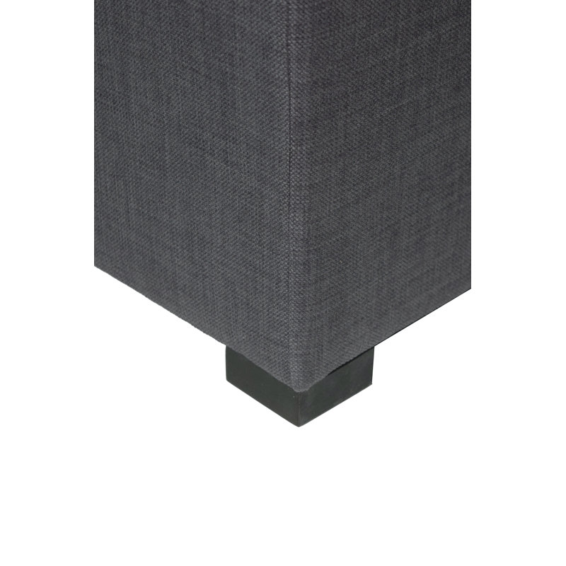 Syriah Upholstered Ottoman, Gray / Red Tint
