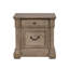 Mobilier de chambre transitionnel français et anglais à queue d'aronde avec tiroir et table de chevet