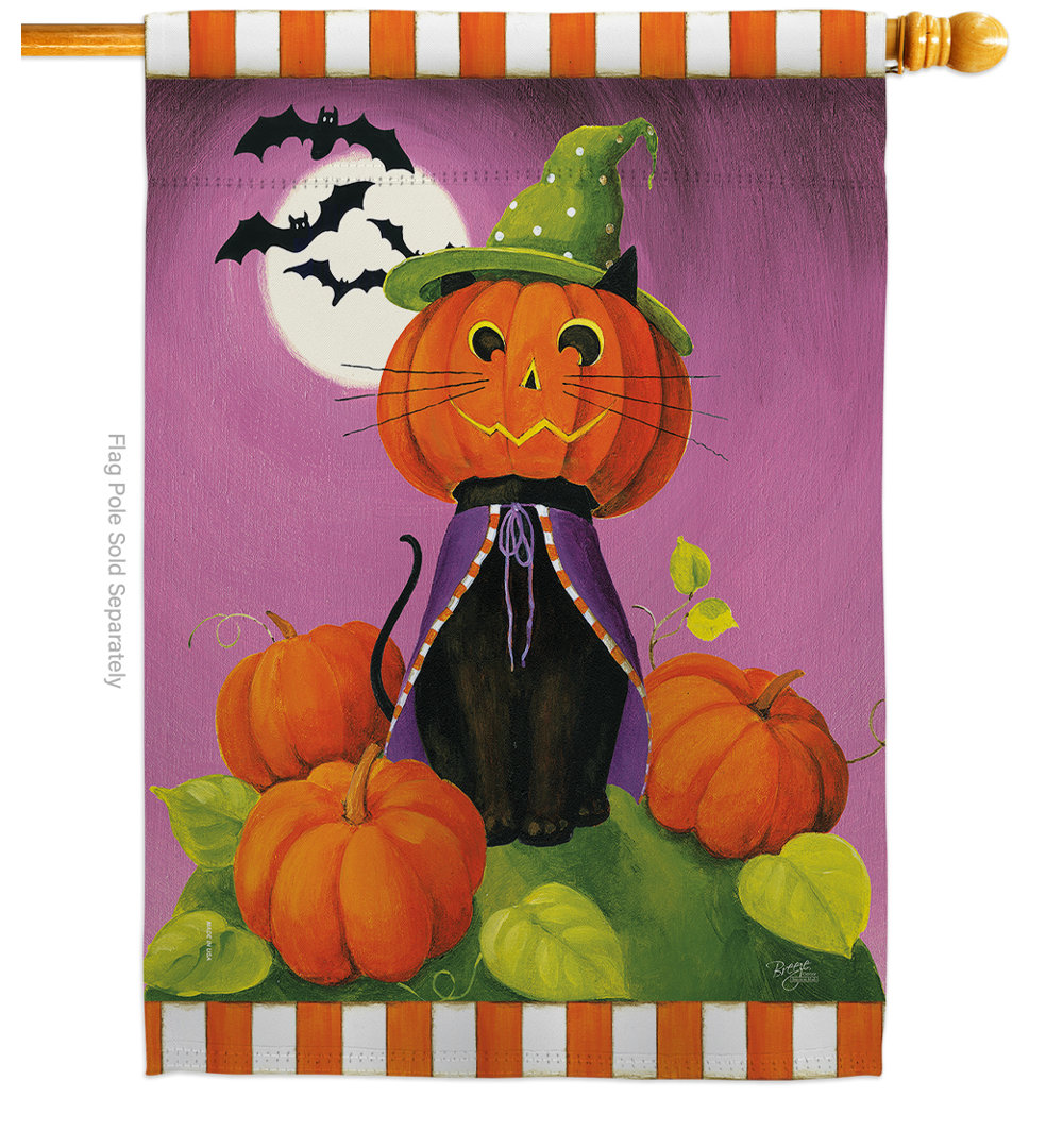 Double Sided 40'' H x 28'' W Polyester Halloween House Flag Breeze Decor
