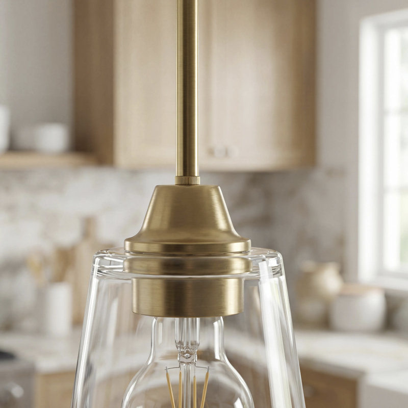 Depardieu Pendant, Clear, Brass