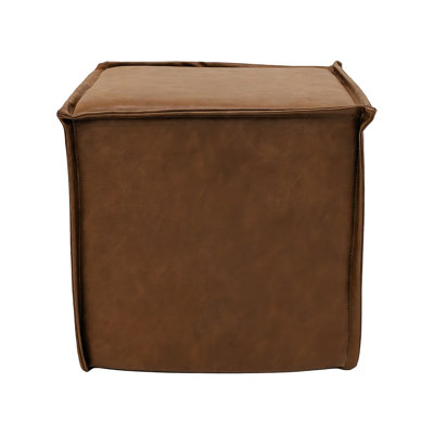 Hampton Square Pouf Ottoman - Carmel Brown