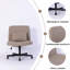 Chaise de bureau Criss Cross sans accoudoirs avec roulettes - polyvalente pour le bureau personnel, la méditation et le maquillage-1682090678