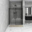 60 po X P 72 po Porte de douche coulissante semi-sans cadre en H au fini noir mat avec verre trempé transparent