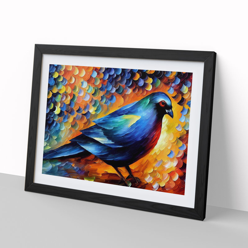 Pigeon Bird Vol.3 - Single Picture Frame Painting, Black Framed, 46cm H x 64cm W x 2cm D