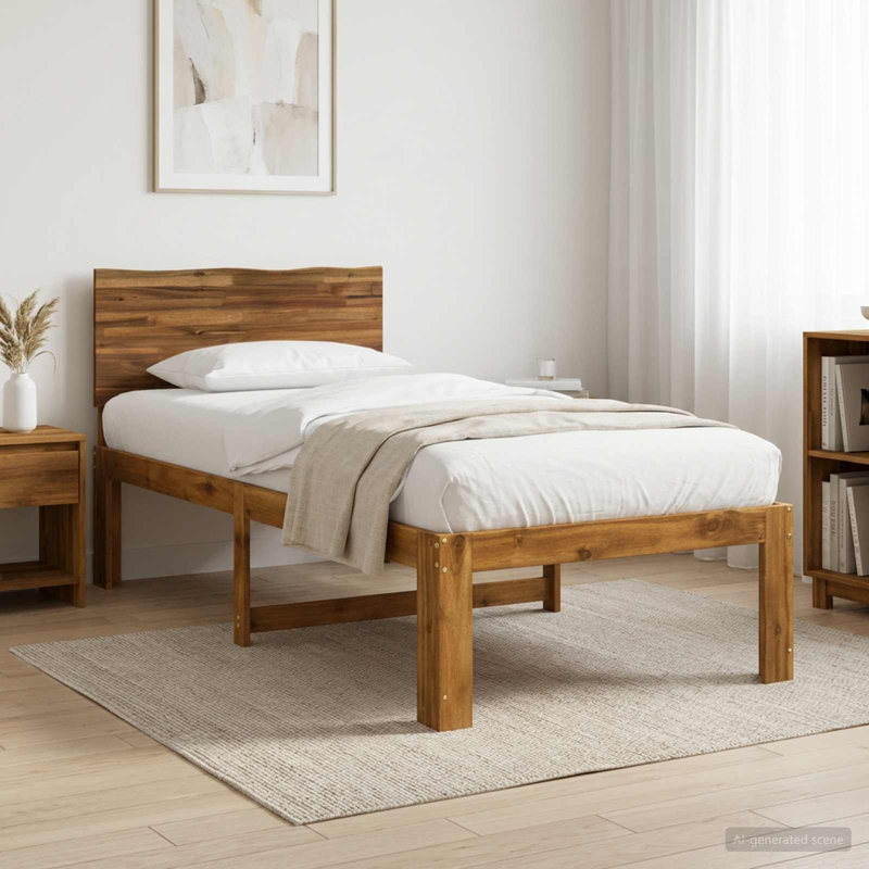 Solid Wood Bed Frame, Small Single (2'6), Natural
