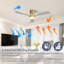 Ventilateur de plafond décoratif 52 pouces avec lumière DEL à intensité variable, télécommande 6 vitesses, 3 pales en bois massif, moteur à courant continu réversible pour le salon-2134881116-2134881119