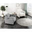 Élégant fauteuil gris Boucle, hauteur de 30,5 po, fabrication en contreplaqué, chaise de luxe sophistiquée en gris, rembourrage en mousse pour les jambes de 25 po-1972115454