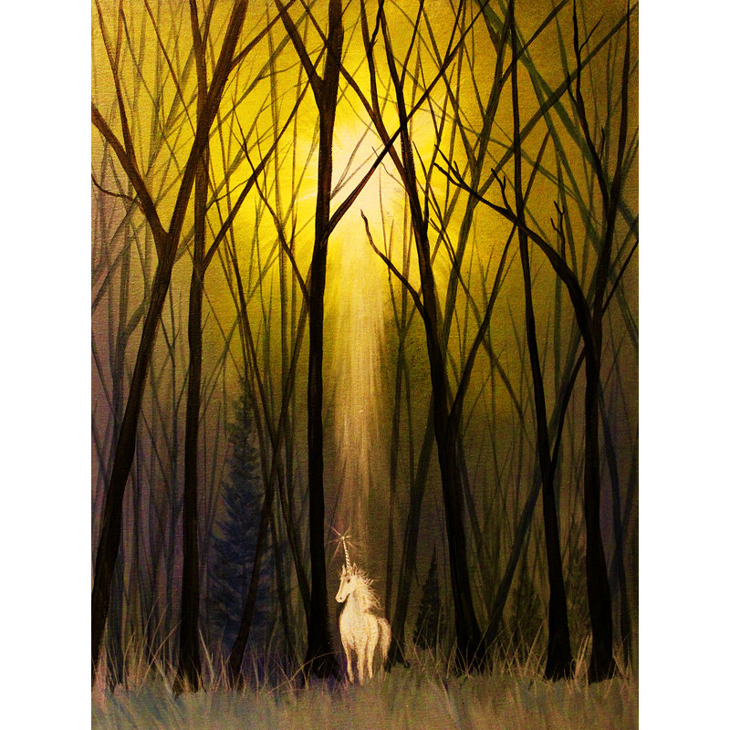 «White Unicorn» par Ed Capeau - reproduction d'art, H 24 po x l 18 po x P 1,5 po, Toile tendue, Aucun mat