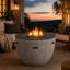 Table basse ronde pour foyer d'extérieur en composite - 50000 BTU avec couvercle en fer, brûleur en acier inoxydable et housse pour patio et jardin