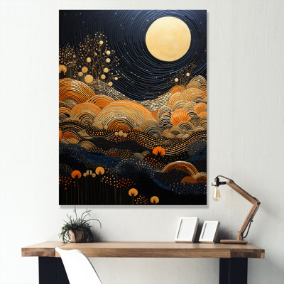 Soleil orange du désert dans un paysage audacieux II