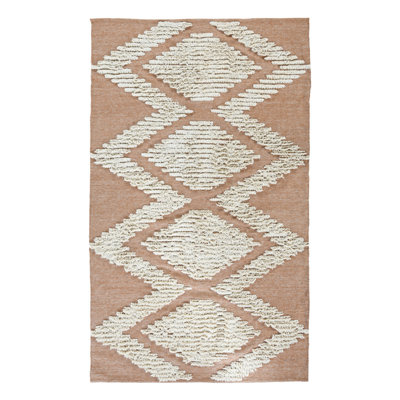 Warren Flatweave Geometric Area Rug in Orange/Ivory